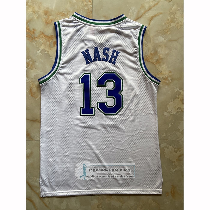 Camiseta Dallas Mavericks Steve Nash NO 13 Mitchell & Ness 1994-95 Blanco